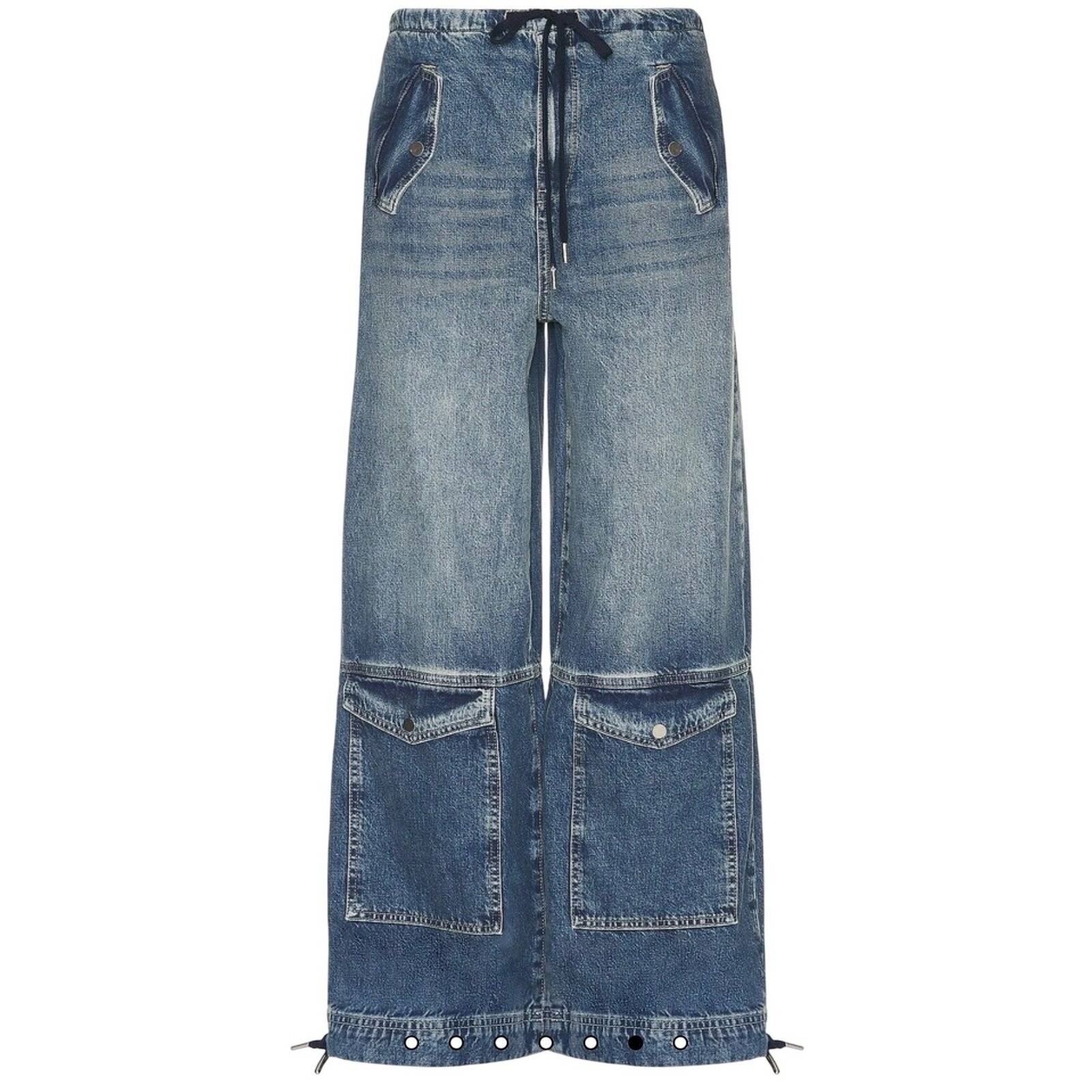 Nwt $255 Grlfrnd Alix Wide Leg Drawstring Cargo Jeans In San Antonio Size Xs
